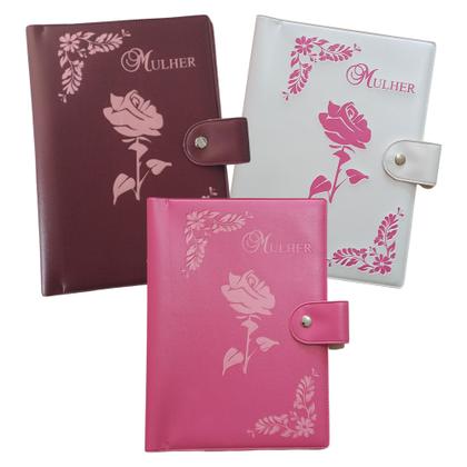 Imagem de Capa para Bíblia Feminina Escrito Mulher com Botão  Tamanho Médio - Numero 11