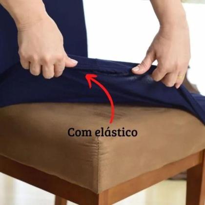 Imagem de Capa para Cadeira de Jantar Malha Renove com Elástico Cores Lisas