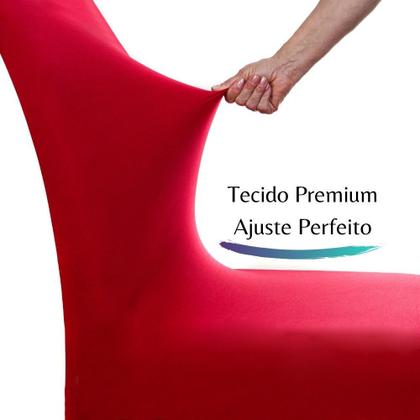 Imagem de Capa para Cadeira Jantar Malha Com Elástico Vermelho