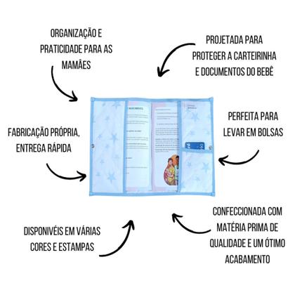 Imagem de Capa Para Caderneta De Vacinação de Bebê/Capa Protetora/Vacinas/Porta Documentos Bebe/Menino Menina