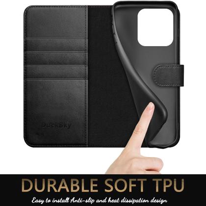 Imagem de Capa para celular DuckSky, carteira de couro genuíno para iPhone 16 Pro Max