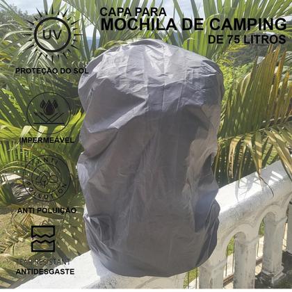 Imagem de Capa Para Cobrir Mochila Impermeável Cinza Dos 55 Aos 75L