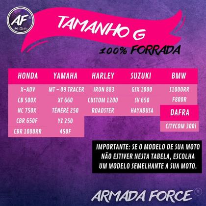 Imagem de Capa para Cobrir Moto YAMAHA LANDER 250 100% Forrada Forro Total Armada Force 100% Impermeável Forro Total Protege Sol Chuva Lona Proteção Automotiva