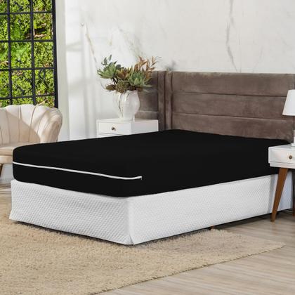 Imagem de Capa Para Colchão Casal Padrão Malha Gel Com Zíper Protetor Tabaco