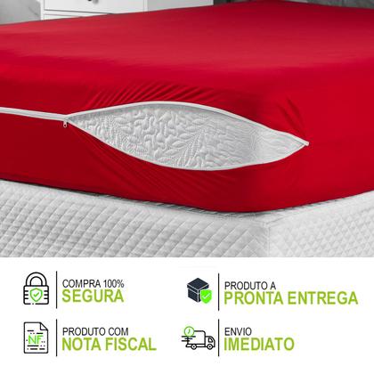 Imagem de Capa Para Colchão Casal Padrão Malha Gel Com Zíper Protetor Tabaco