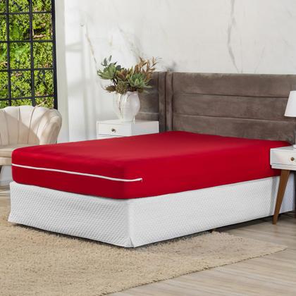 Imagem de Capa Para Colchão Casal Padrão Malha Gel Com Zíper Protetor Tabaco