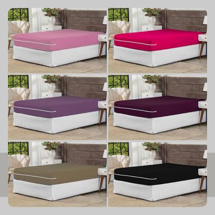 Imagem de Capa Para Colchão Casal Padrão Malha Gel Com Zíper Protetor Tabaco