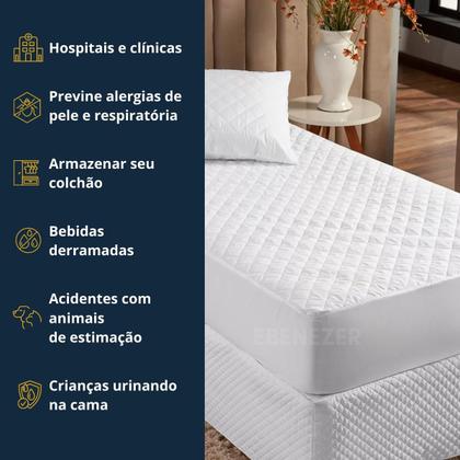 Imagem de Capa Para Colchão Impermeável Protetor Tecido Matelado Solteiro Extra Macio Silencioso Com Elástico Premium