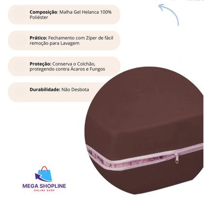 Imagem de Capa Para Colchão Solteiro Padrão Box C Zíper Malha Antialérgico