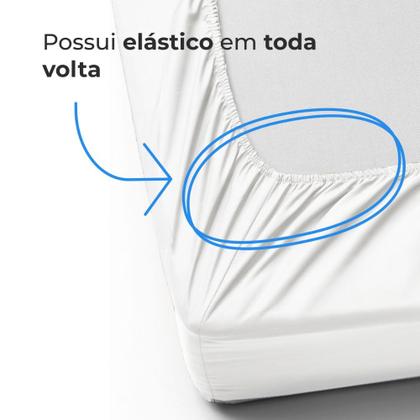 Imagem de Capa para Colchao Solteiro Standard Box Protetor de Colchão Branco Poliester 88cm x 188cm