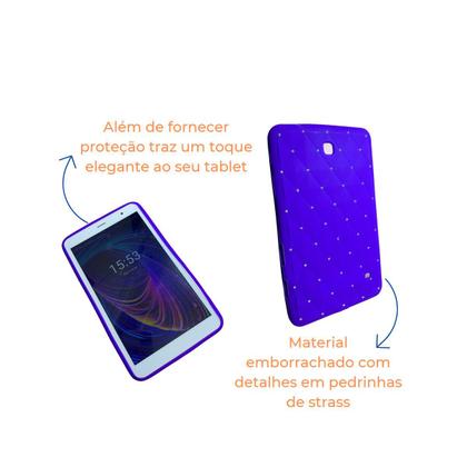 Imagem de Capa para de Tablet 8 Polegadas com Design Emborrachado + Película Anti Brilho