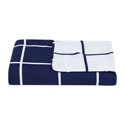 Imagem de Capa para Duvet Austin King 01 Peça Micropercal - Marinho