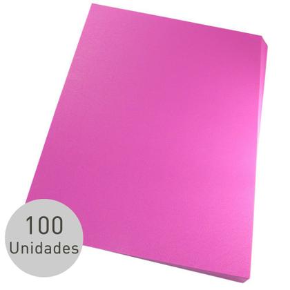 Imagem de Capa para encadernação A3 Rosa PP Couro 0,30mm 100un