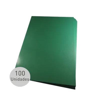 Imagem de Capa para encadernação A4 Verde PP Couro 0,30mm 100un