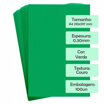 Imagem de Capa Para Encadernação Verde Limão A4 Pp Couro Fundo 100 Un