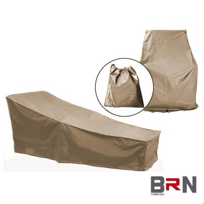 Imagem de Capa Para Espreguiçadeira Proteção Impermeável Cor Bege 2 Unidades