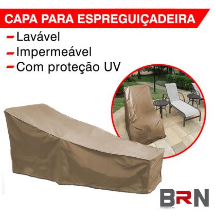 Imagem de Capa Para Espreguiçadeira Proteção Impermeável Cor Bege + Bolsa