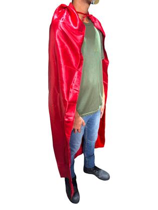 Imagem de Capa para Fantasia Vermelha Metalizada Adulto p/ festa