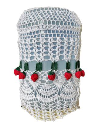 Imagem de Capa Para Galão De Água 20l Morango 46x38cm Crochê Artesanal