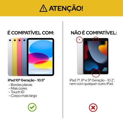 Imagem de Capa para iPad 10ª Geração 2022 Translucida Cor:Preto