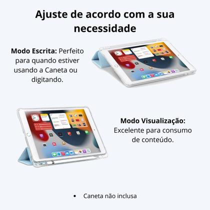 Imagem de Capa Para iPad 9, 8, 7 Geração 10.2 Capinha Tablet Smart Case Cover Protetora Anti Impacto com Compartimento Espaço p/ Caneta Pencil Premium Magnética