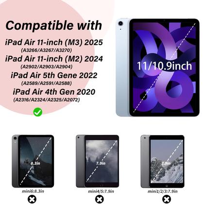 Imagem de Capa para iPad Air de 7º/6º de 11 polegadas e 10,9 polegadas com teclado rosa