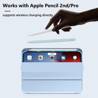 Imagem de Capa para iPad Mini 7 Mastten A17 Pro com porta-lápis azul celeste