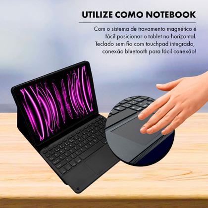 Imagem de Capa Para iPad Pro 11 2022 Smart Teclado Touchpad Anti Impacto + Pelicula de Vidro