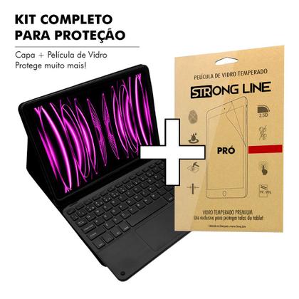 Imagem de Capa Para iPad Pro 11 2022 Smart Teclado Touchpad Anti Impacto + Pelicula de Vidro