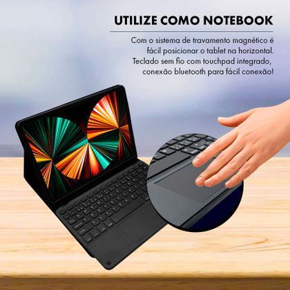 Imagem de Capa Para iPad Pro 12.9 2021 Case Com Teclado E Touchpad Colorido Anti Impacto Premium