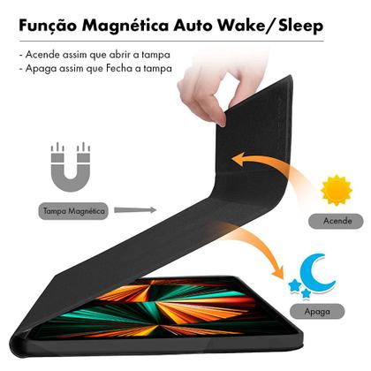 Imagem de Capa Para iPad Pro 12.9 2021 Case Com Teclado E Touchpad Colorido Anti Impacto Premium