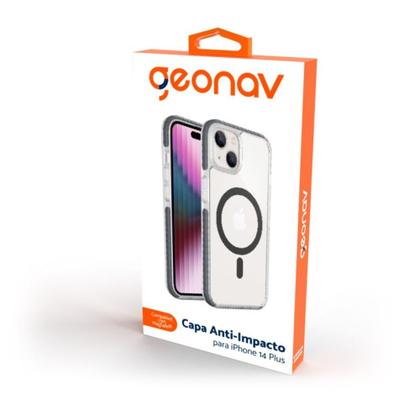 Imagem de Capa para iphone 14 pro e plus anti-impacto de tpu transparente c/magsafe ipi14msg - geonav 