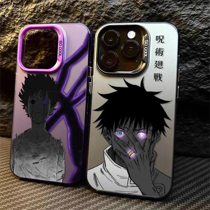 Imagem de Capa para iPhone 15/14/13/12/11 Pro Max/Xs - Design Colorido de Jujutsu Kaisen