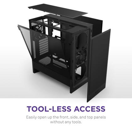 Imagem de Capa para jogos para PC NZXT H5 Flow 2024 ATX Mid-Tower preta