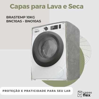 Imagem de Capa para lava e seca brastemp 10kg  bnc10as- bno10as transparente flex