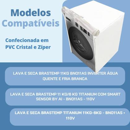Imagem de Capa para lava e seca brastemp 11kg bno11as transparente