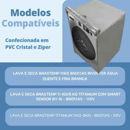 Imagem de Capa para lava e seca brastemp 11kg bno11as transparente