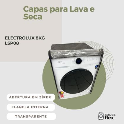 Imagem de Capa para lava e seca electrolux  8kg lsp08 transparente flex