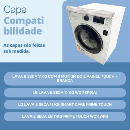Imagem de Capa para lava e seca lg 11kg prime transparente