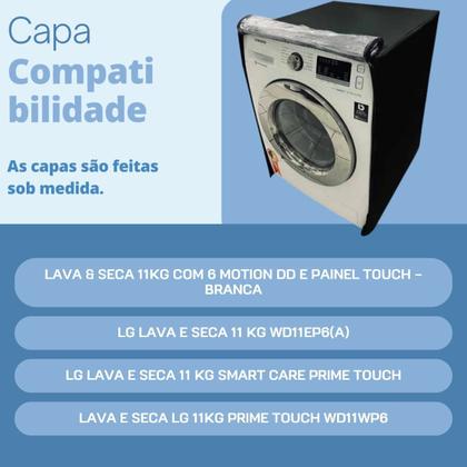Imagem de Capa para lava e seca lg 11kg prime transparente