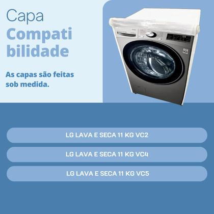 Imagem de Capa para lava e seca lg 11kg vc2 vc3 vc4 transparente