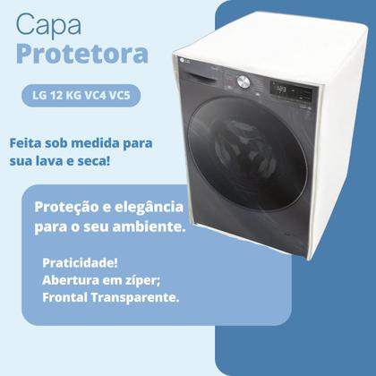 Imagem de Capa para lava e seca lg 12kg vc4 vc5 transparente