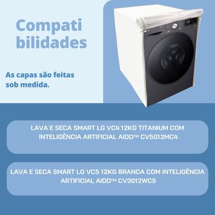 Imagem de Capa para lava e seca lg 12kg vc4 vc5 transparente