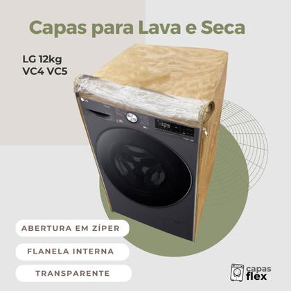 Imagem de Capa para lava e seca lg 12kg vc4 vc5 transparente flex