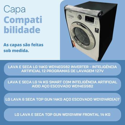 Imagem de Capa para lava e seca lg 14kg smart transparente