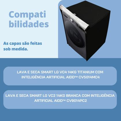 Imagem de Capa para lava e seca lg 14kg vc2 vc4 transparente