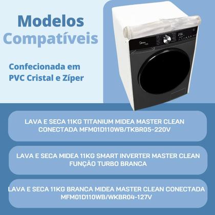 Imagem de Capa para lava e seca midea 11kg master clean transparente 