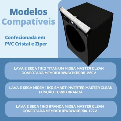 Imagem de Capa para lava e seca midea 11kg master clean transparente