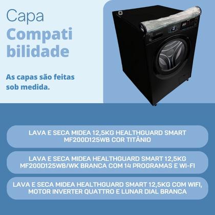 Imagem de Capa para lava e seca midea 12,5kg wi-fi transparente