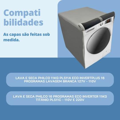 Imagem de Capa para lava e seca philco 11kg pls11c impermeável